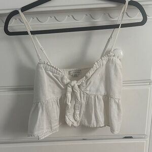 American Eagle Outfitters Cream Camisole with Tie-Front